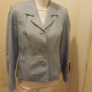Leather button frnt blazer by Talbots. Sz 6p